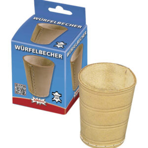 Leder-Würfelbecher natur 9 cm
