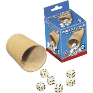 Würfelbecher Leder +6Würfel
