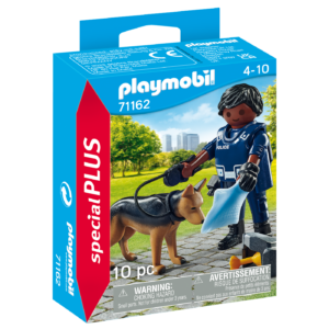 Polizist mit Spürhund